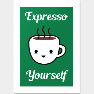 Expresso Yourself T-Shirt - Coffee Pun Posters and Art